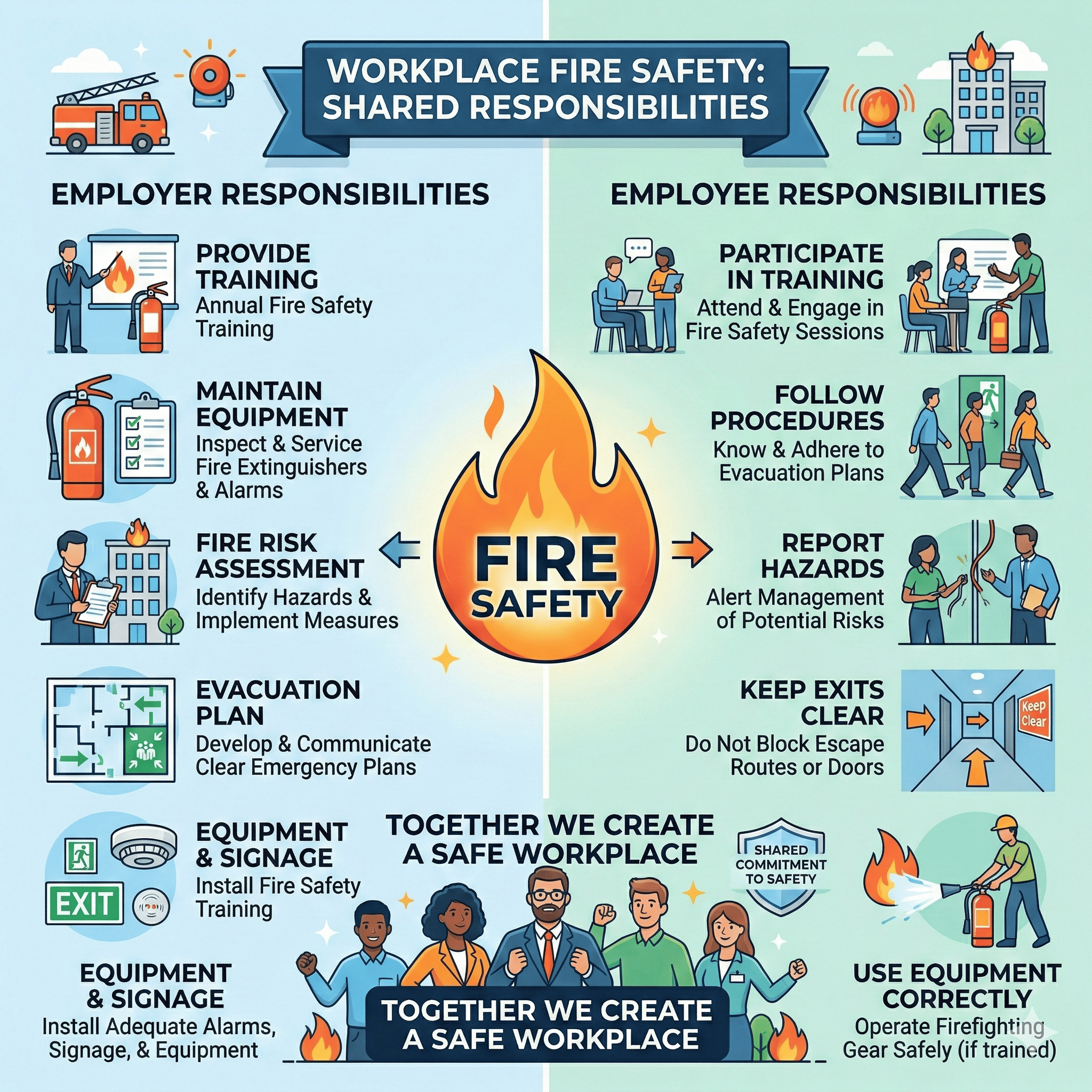 Employer and Employee Responsibilities for Fire Safety