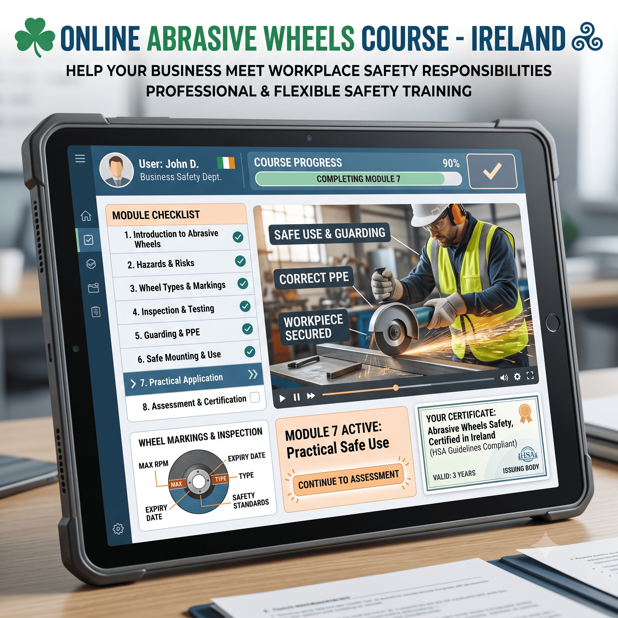 Online Abrasive Wheels Course Ireland: Helping Businesses Meet Safety Responsibilities