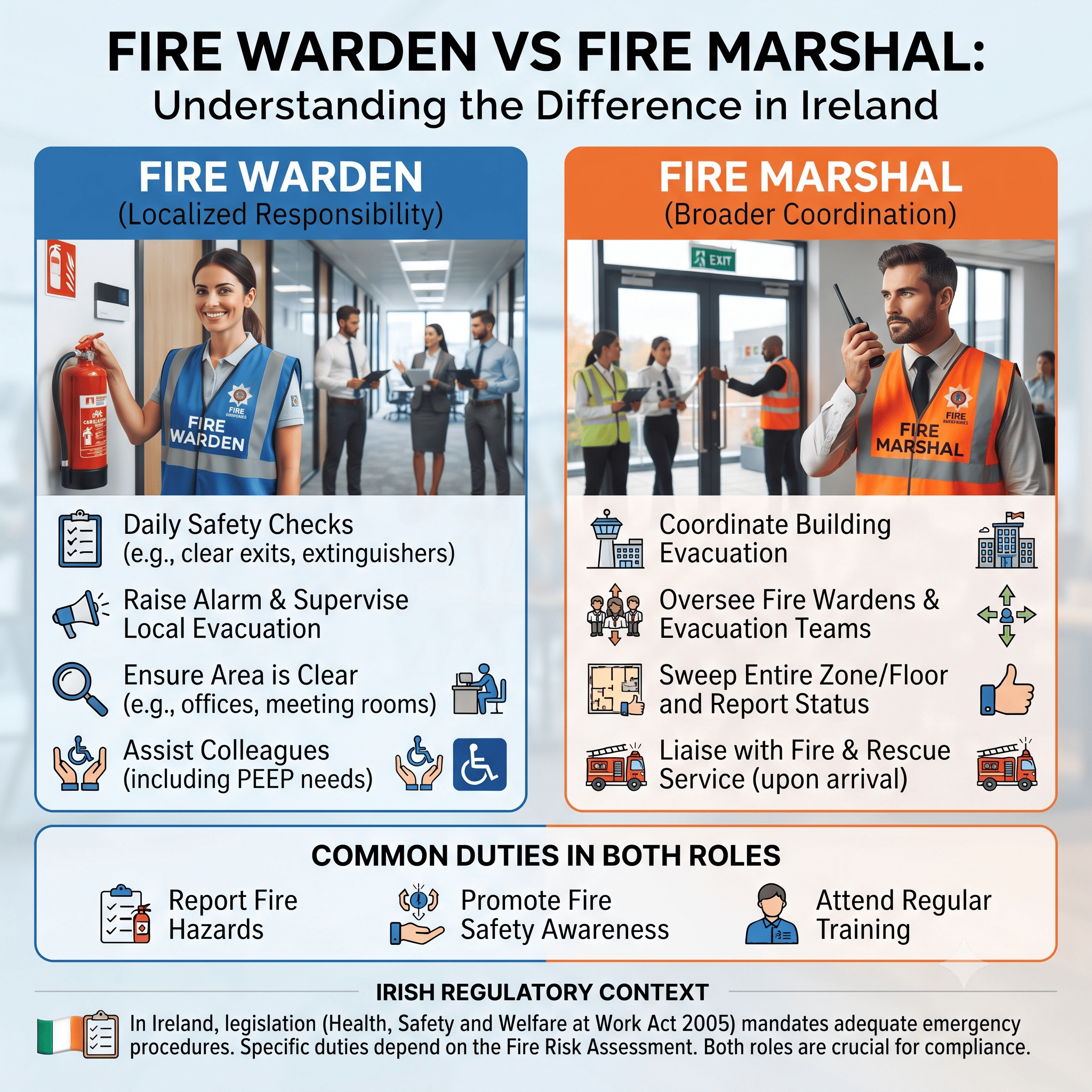 Fire Warden vs Fire Marshal: Understanding the Difference in Ireland