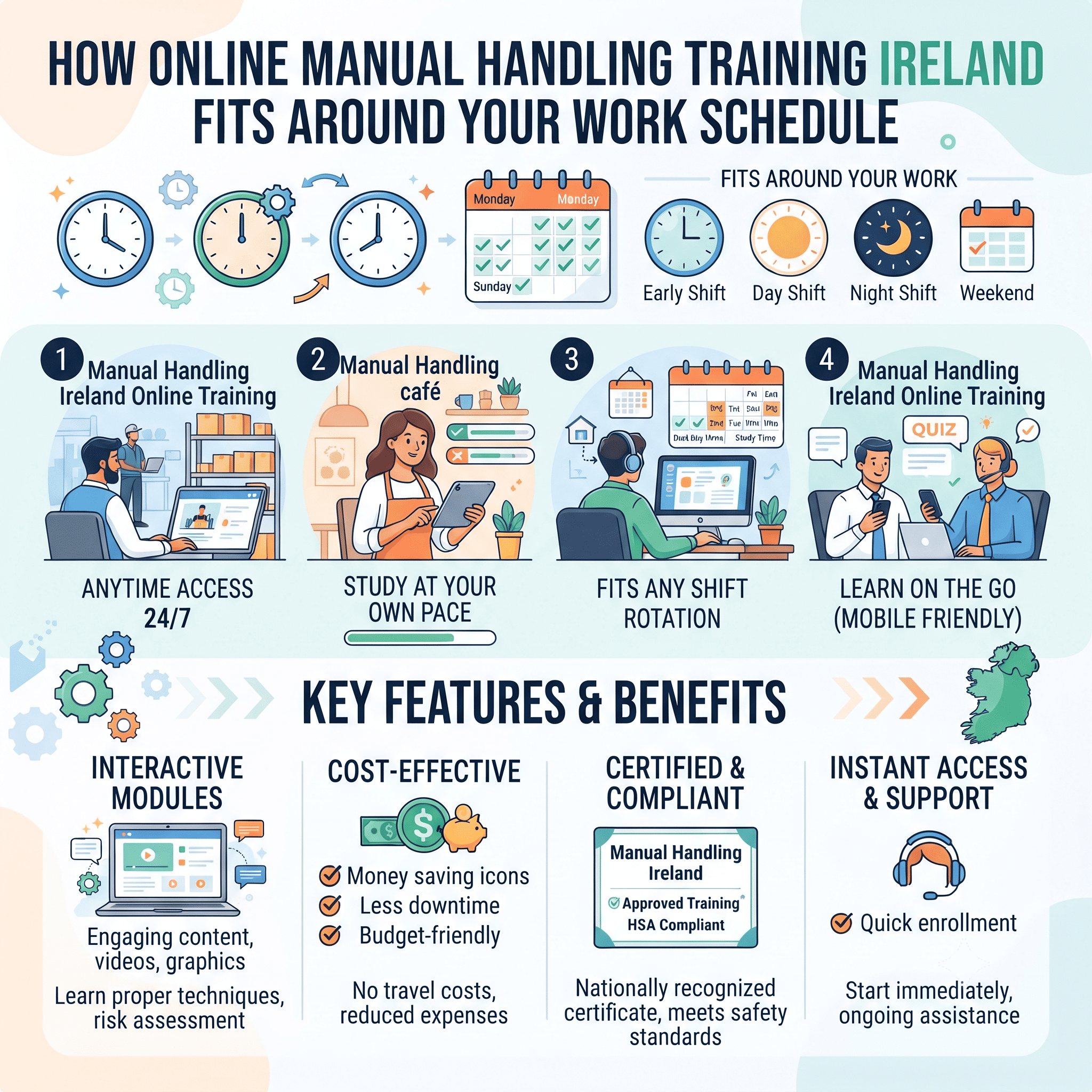 How Online Manual Handling Training Ireland Fits Around Your Work Schedule