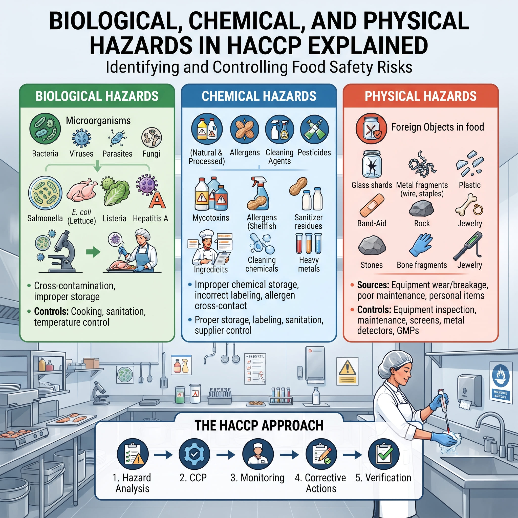 Biological, Chemical and Physical Hazards in HACCP Explained